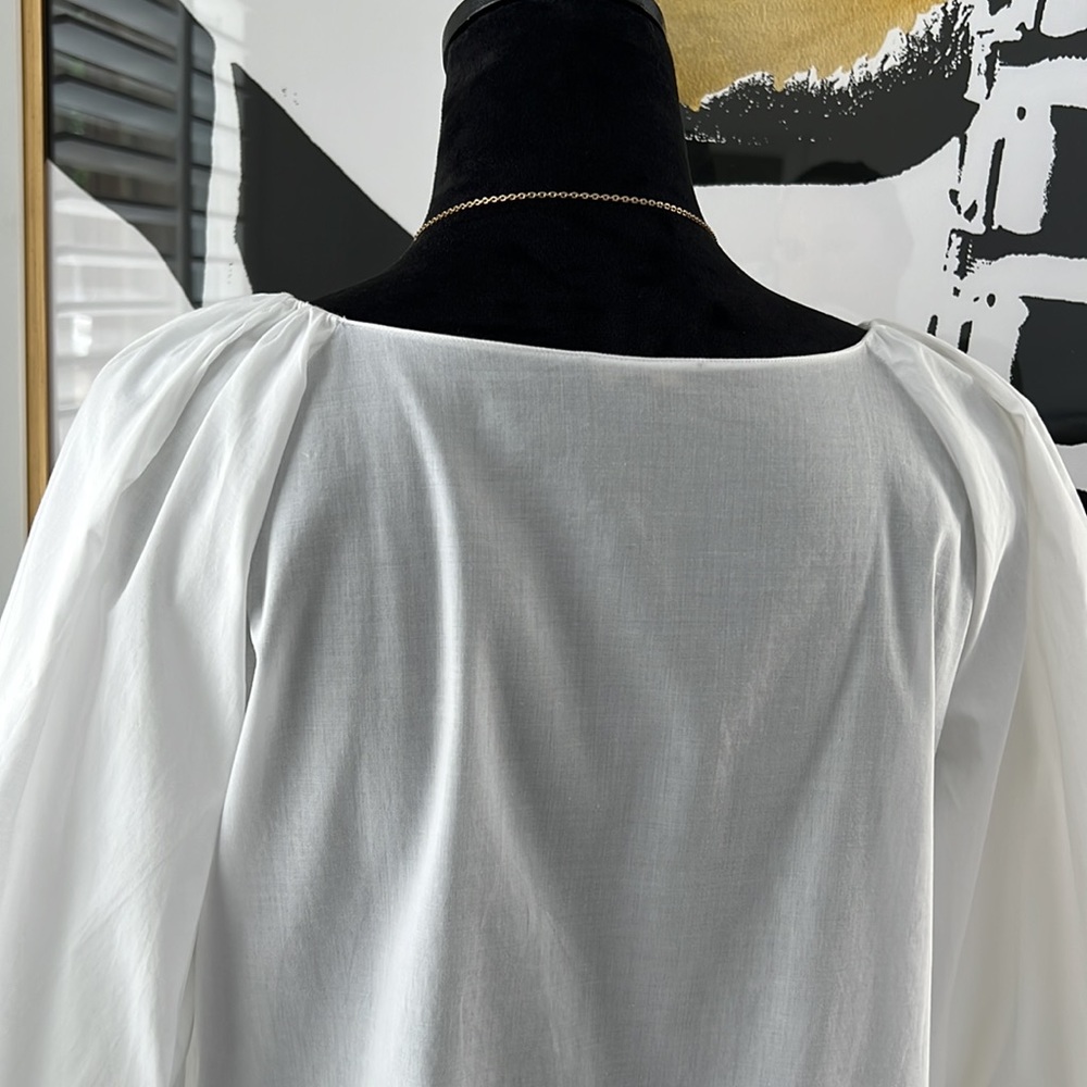 Massimo Dutti Women’s White Puff Sleeve Dress Shirt, Size 6 - Picture 6 of 9